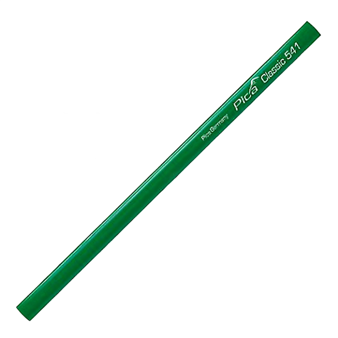 Green oval-shaped stonemason pencil designed for durability in woodworking and measuring tools under $50 collections