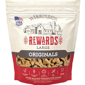 Bag of Wholesomes Rewards large original oven-baked dog treats with chicken protein in pet and dog supplies collections