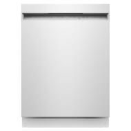 Sleek white dishwasher with third level utensil rack, part of Kitchen & Kitchenware appliances for home improvement.