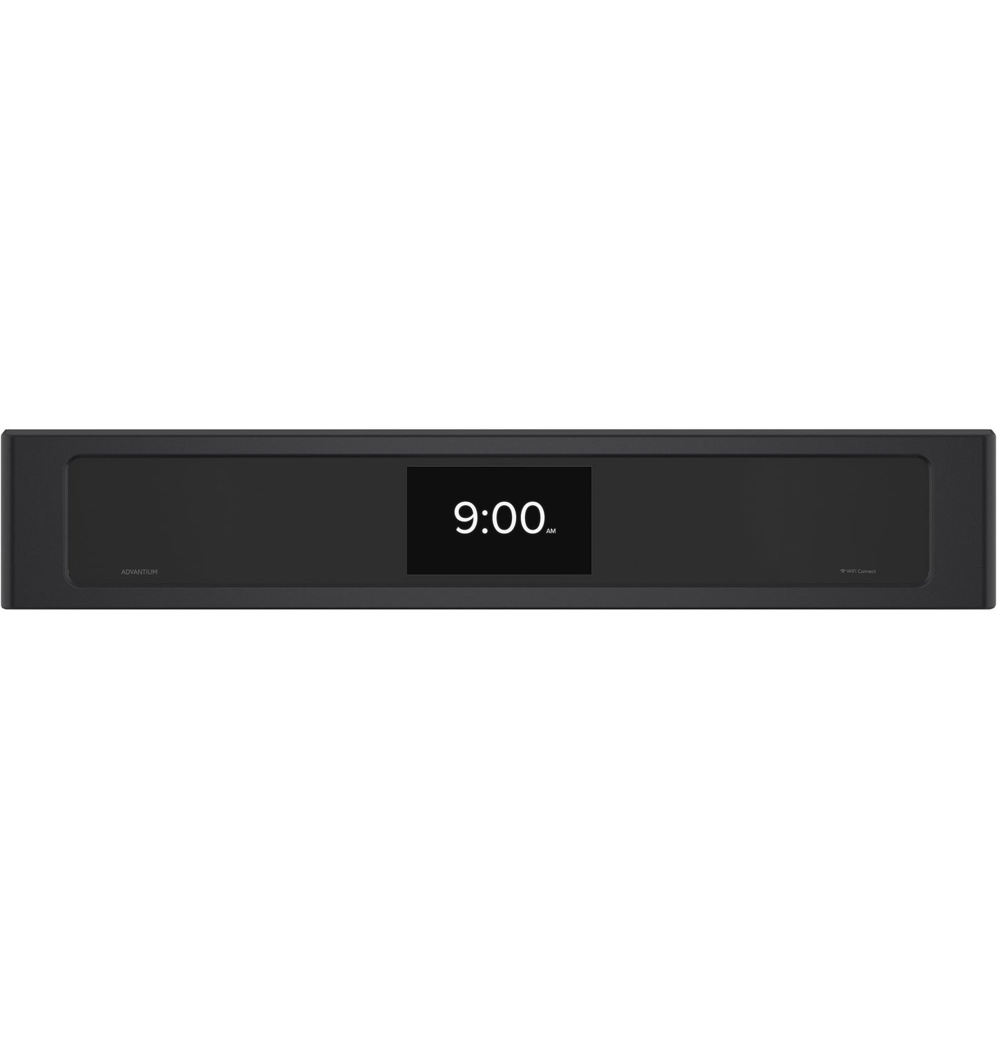 Black digital control panel with LED clock display for wall oven in kitchen appliance collection