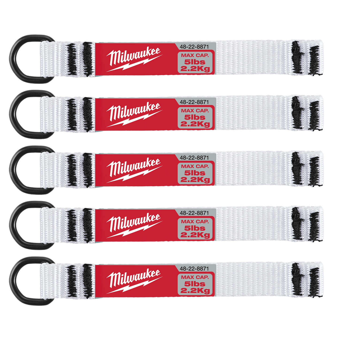 Milwaukee 5pc 5lb D-Ring Web Attachment