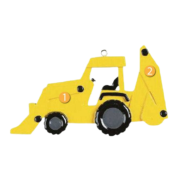 Yellow bulldozer ornament with black details for Christmas Ornaments & Tree Decorations under $50 collection