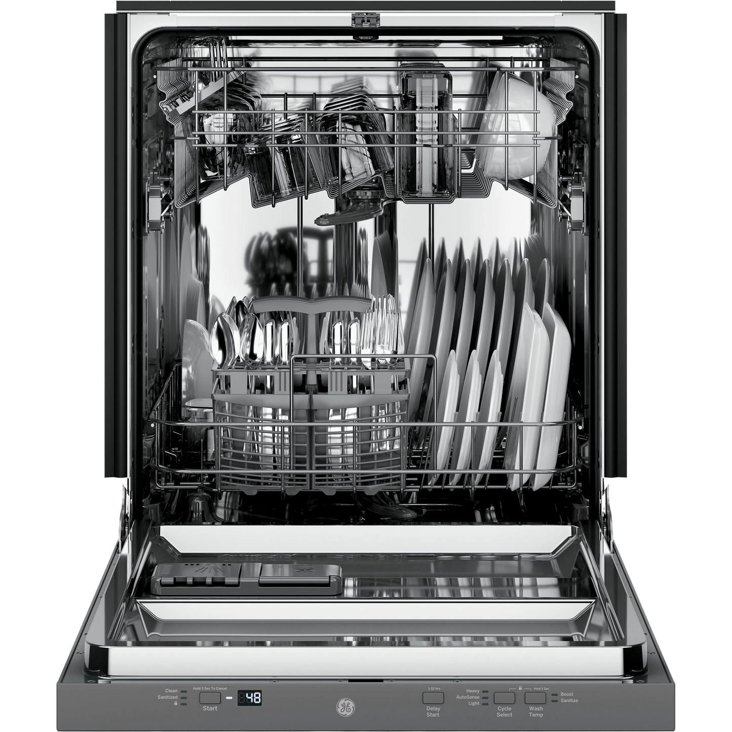 GE® ENERGY STAR® ADA Compliant Stainless Steel Interior Dishwasher with Sanitize Cycle