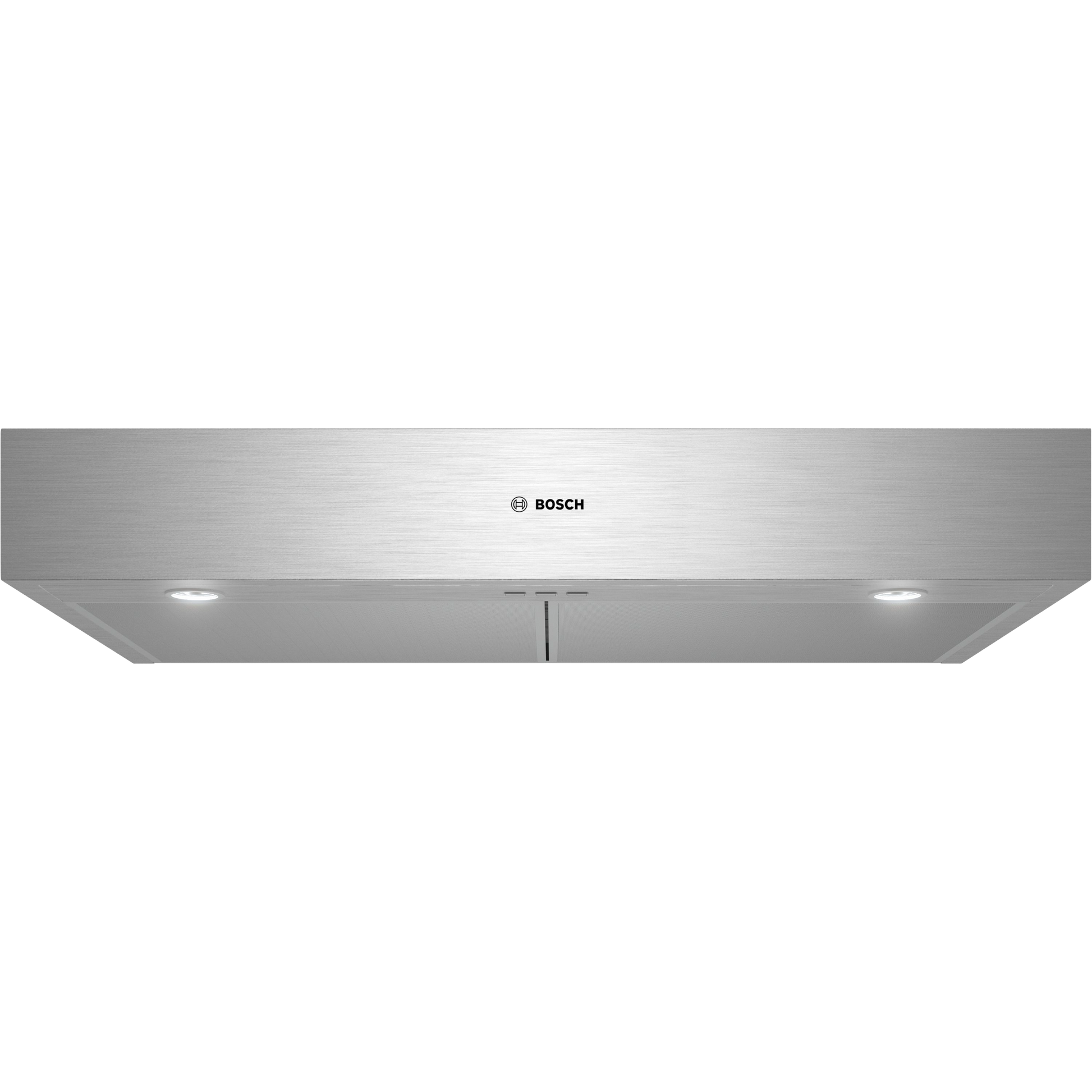 Stainless steel undercabinet range hood with integrated lighting from Bosch kitchen and appliances collection