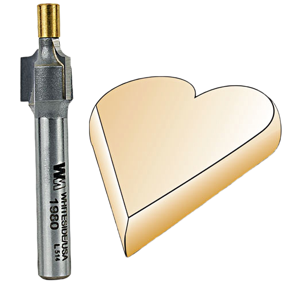 Small pilot roundover router bit with brass bearing for detailed woodworking in tool accessories and power tool collections