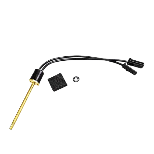 Brass temperature sensor with black wiring for automotive and John Deere engine and auxiliary parts collection