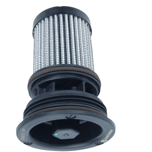 Cylindrical hydraulic filter with metal mesh and rubber seals for John Deere parts and lubricants collections