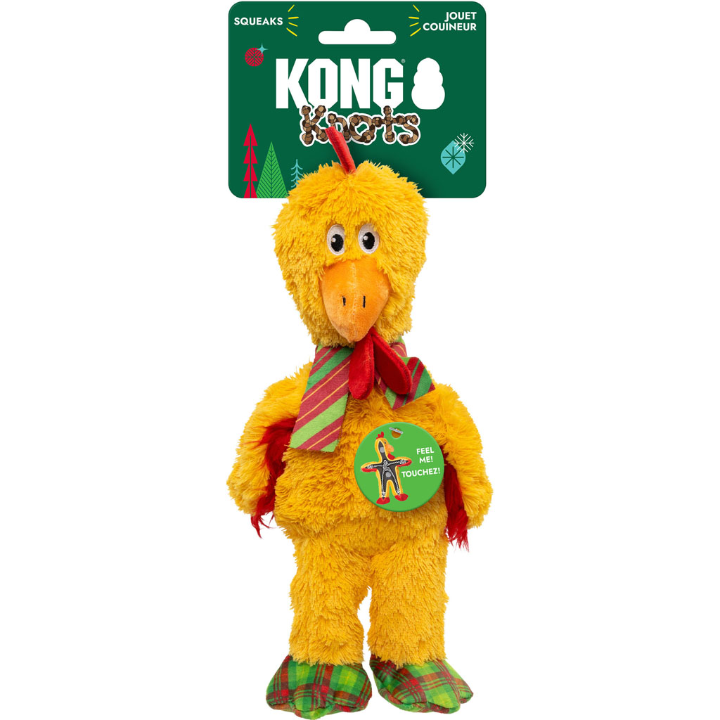 KONG Small Knots Chicken Rope Plush Christmas Dog Toy