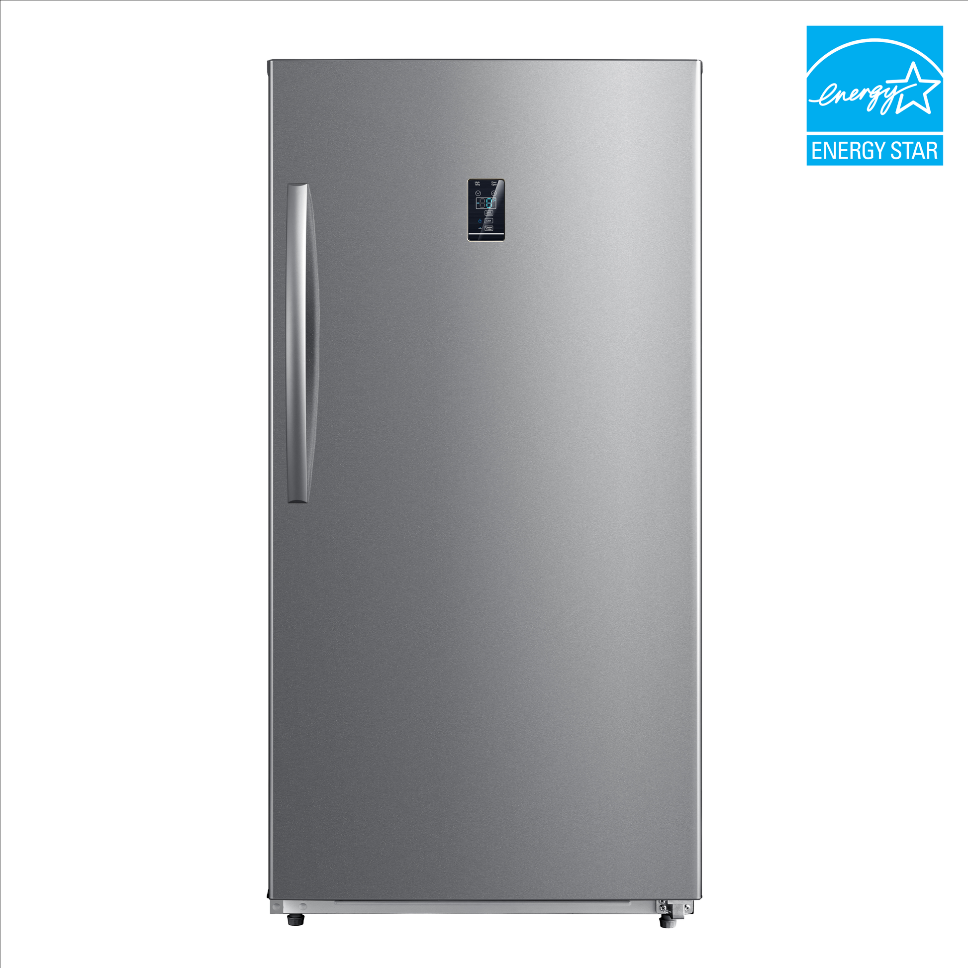 Stainless steel upright convertible freezer with digital control panel and ENERGY STAR certification, part of Freezers & Ice Makers and Kitchen & Kitchenware collections at Hartville Hardware.