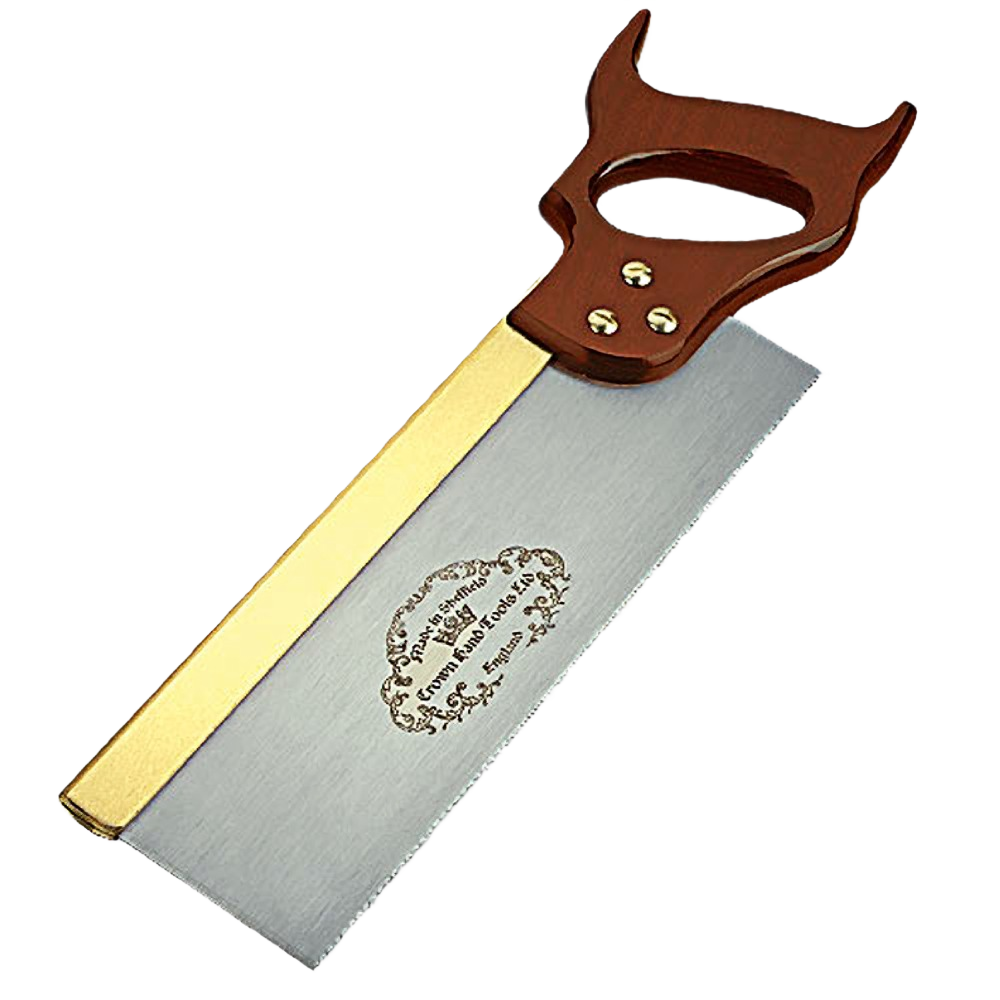 Traditional tenon saw with brass spine and wooden handle designed for precise woodworking and home improvement projects