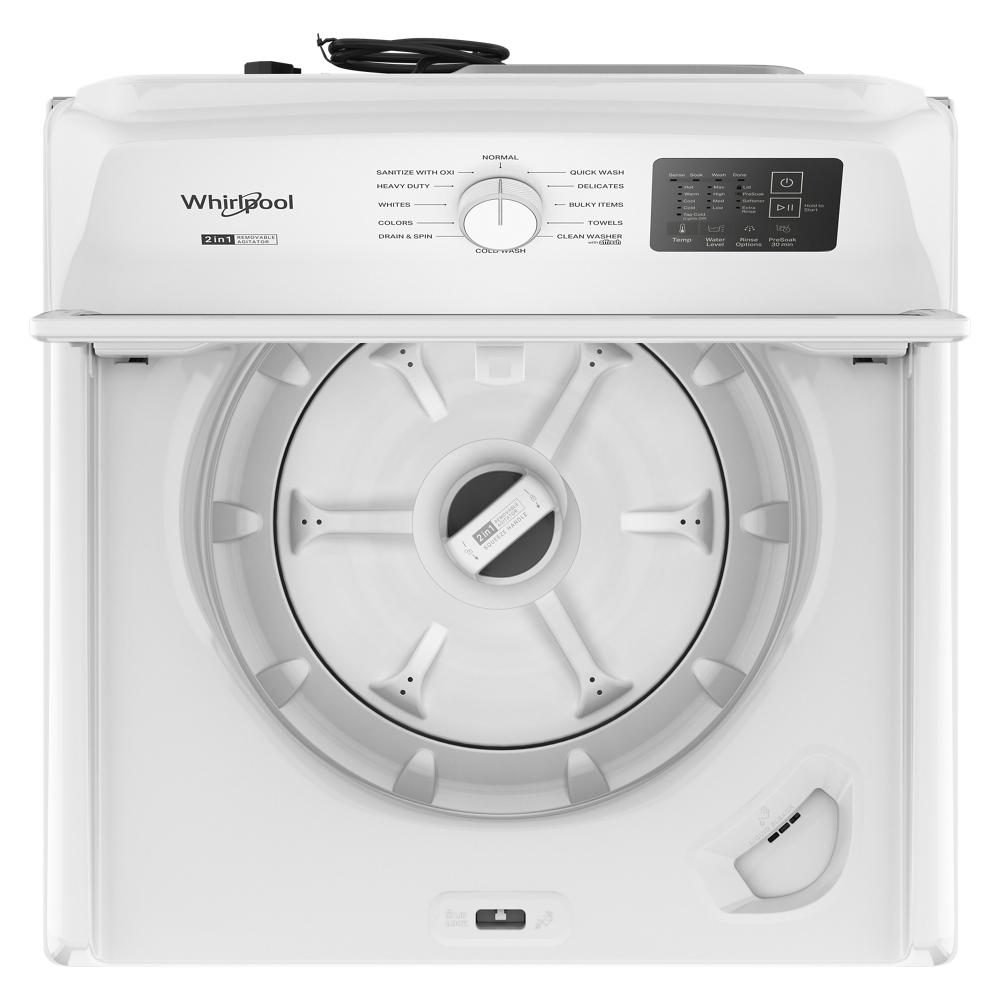 White top load washer with 2-in-1 removable agitator and digital controls from washers & dryers collection