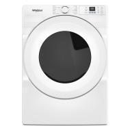 White front load gas dryer with digital controls and circular door from Dryers and Gas Dryers appliance collections