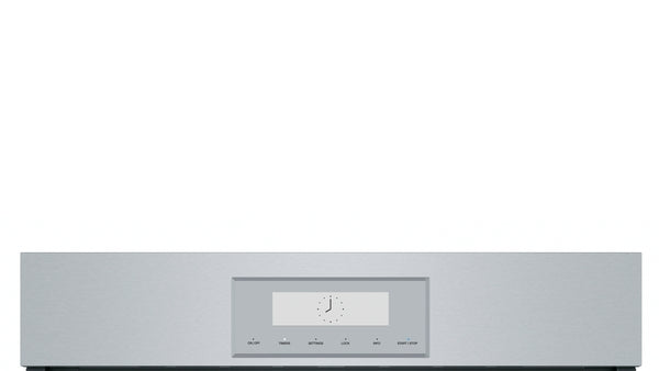 Sleek stainless steel 30-inch combination wall oven with digital touchscreen and modern controls from Thermador collection