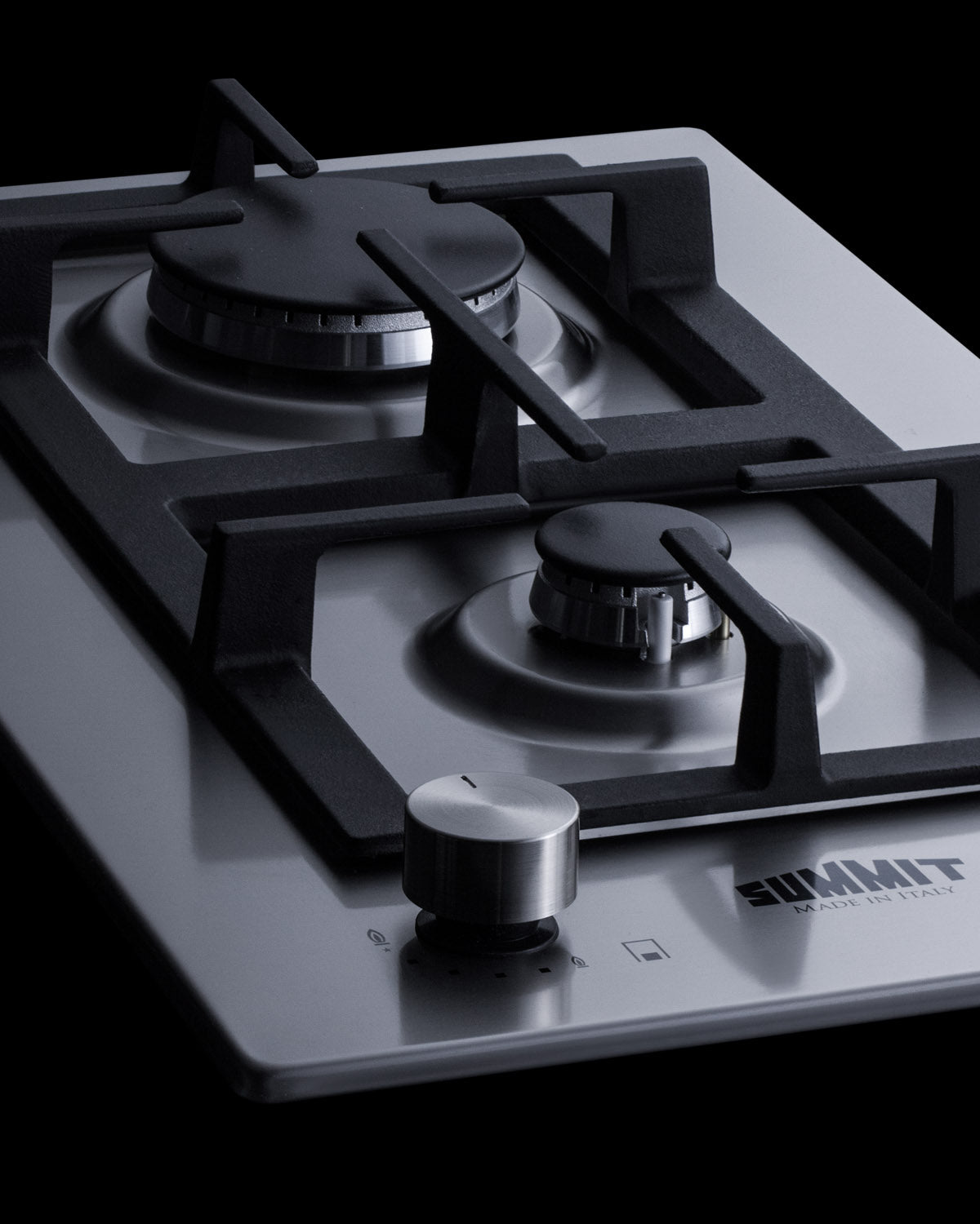 12" Wide 2-Burner Propane Gas Cooktop In Stainless Steel