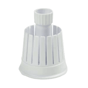 White plastic onion cutter tool with segmented blades for creating decorative onion blossoms in kitchen gadget collections