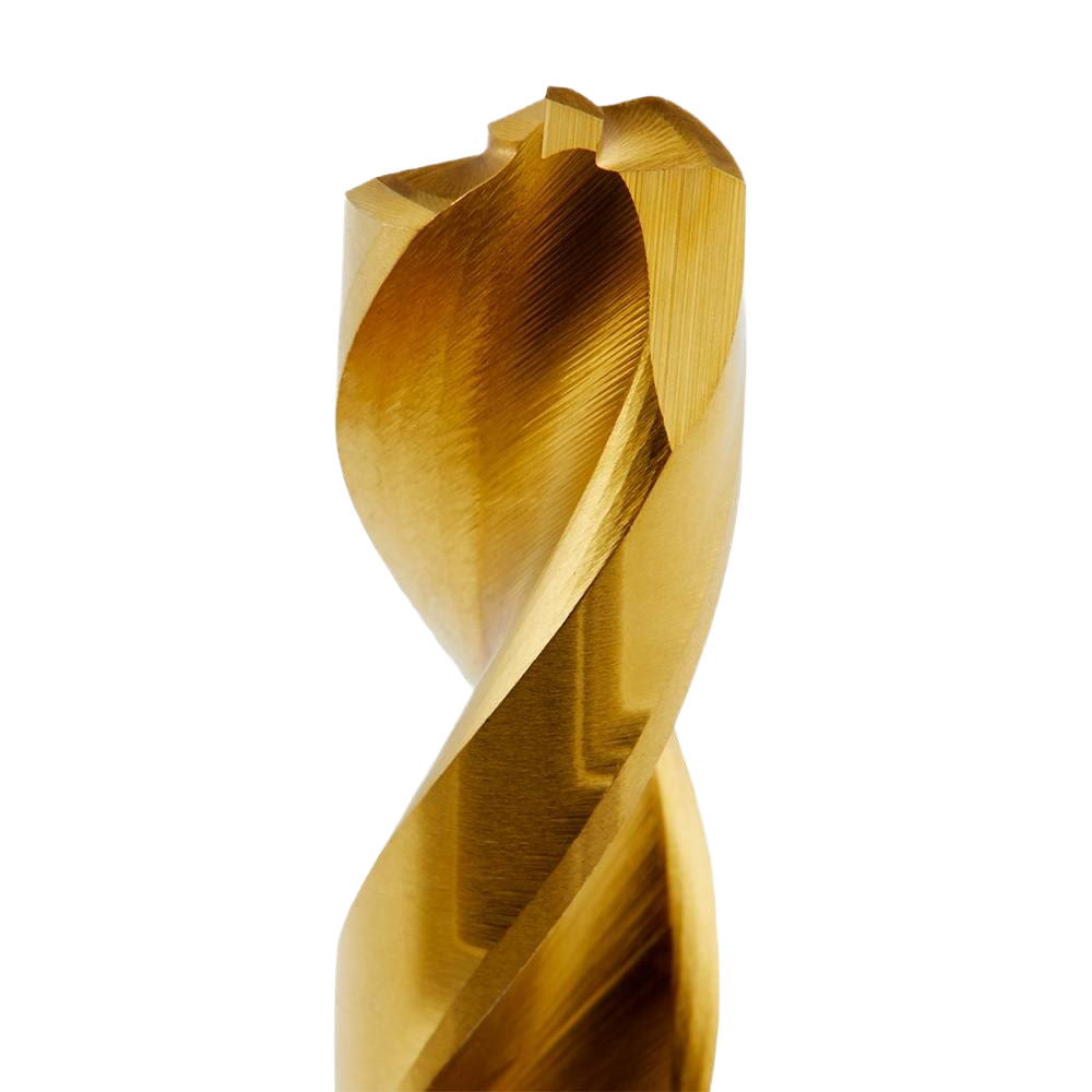 Golden titanium drill bit with precision blades designed for durability in tool accessories and home improvement collections