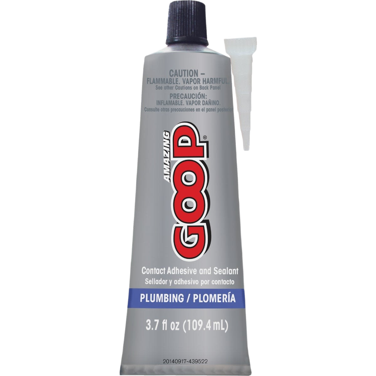 Tube of Amazing Goop Plumbing multi-purpose adhesive and sealant with black cap and applicator tip in glue collection