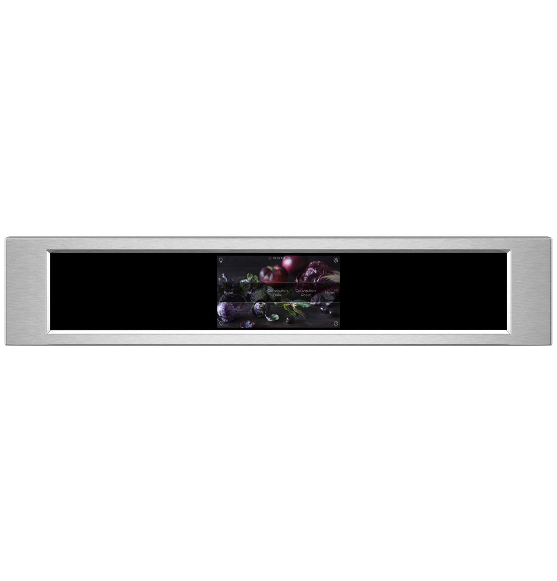 Stainless steel wall oven with centered digital touchscreen display from single wall ovens and appliances collection