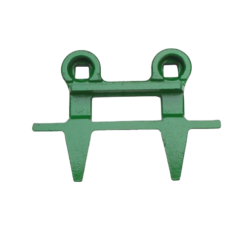 Green metal cutterbar knife guard designed for agricultural equipment and farm tool maintenance tasks