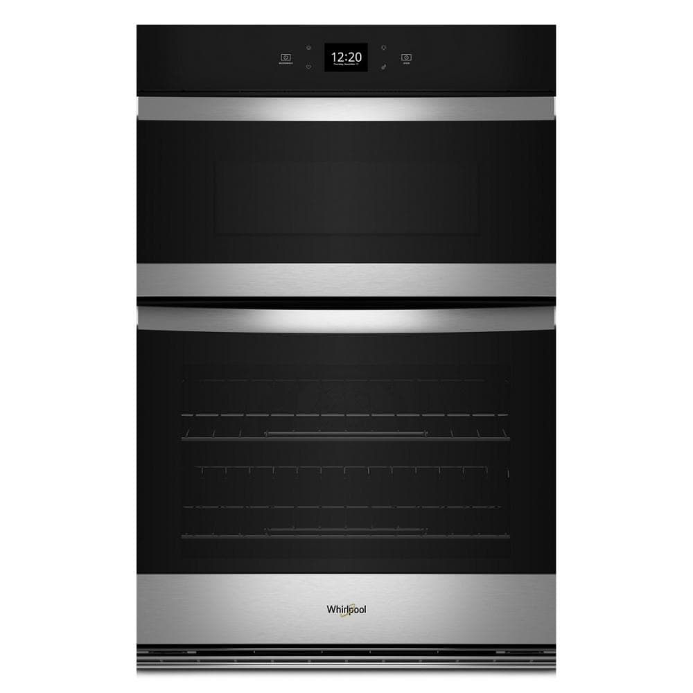 Stainless steel smart combo wall oven with digital display and sleek modern design in Appliances and Wall Ovens collections