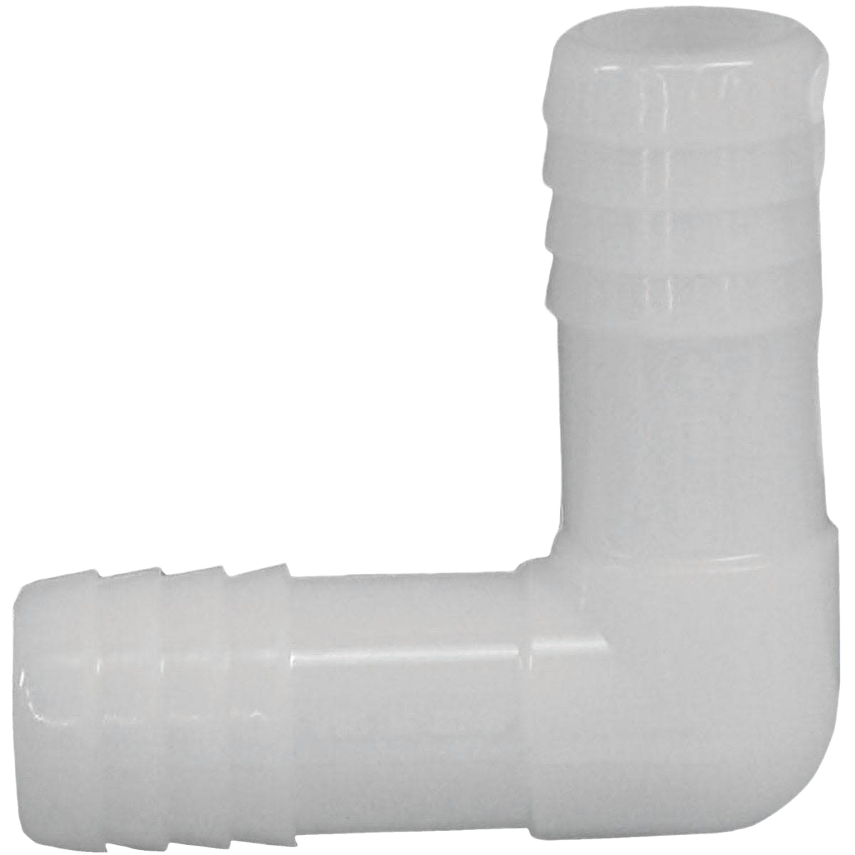 White nylon 3/4 inch elbow fitting for polyethylene pipes in plumbing and pipes & fittings collections under $50