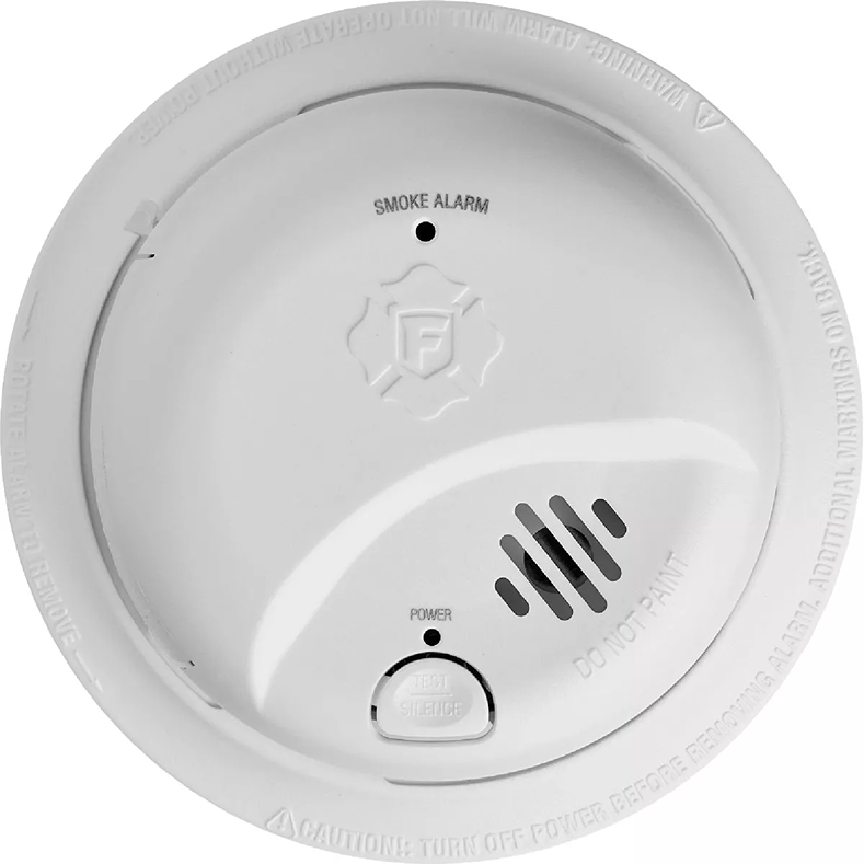 White battery-powered ionization smoke detector in fire safety and electrical collections under $50 for home improvement
