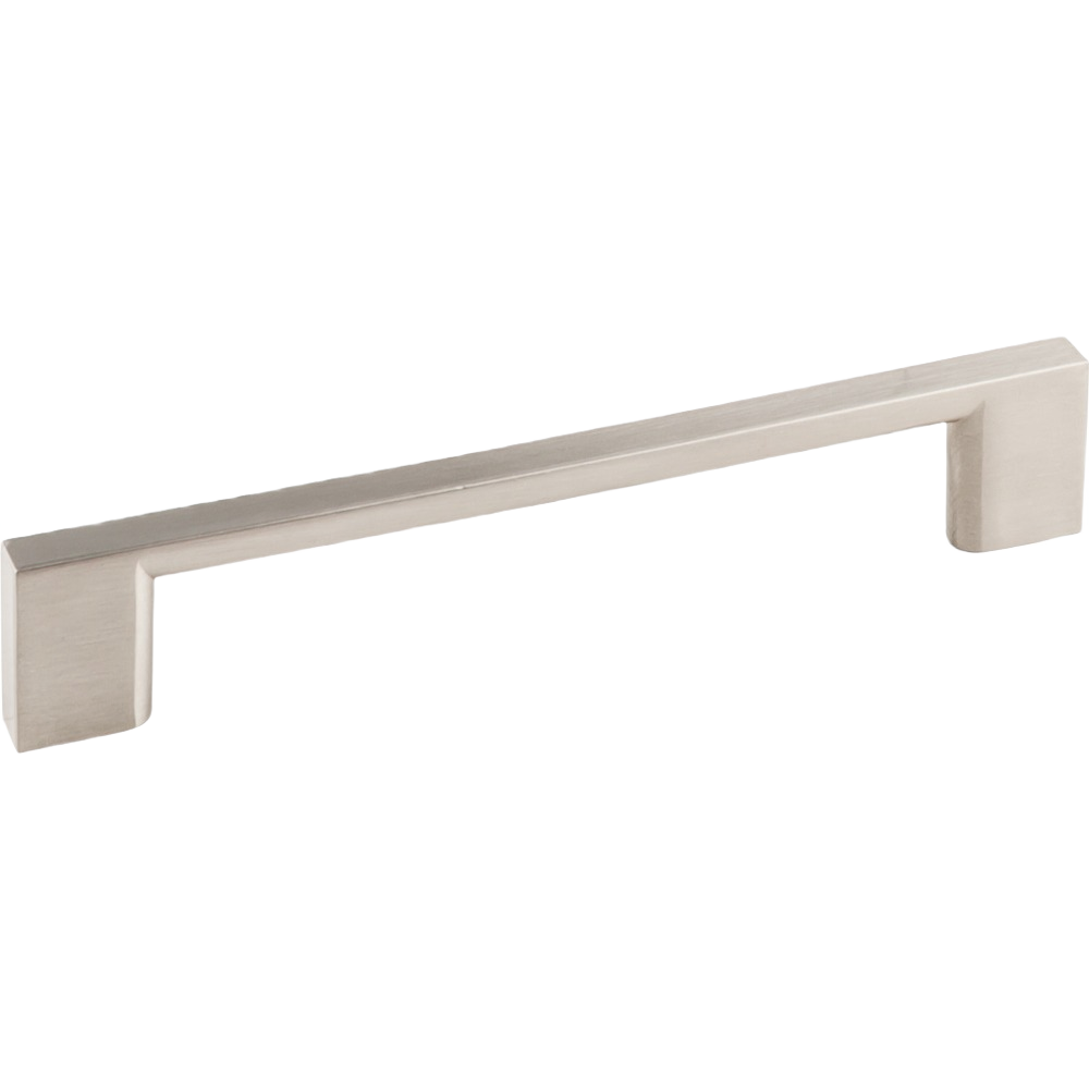 Satin nickel 128mm cabinet pull with modern minimalist design for furniture hardware and home improvement projects
