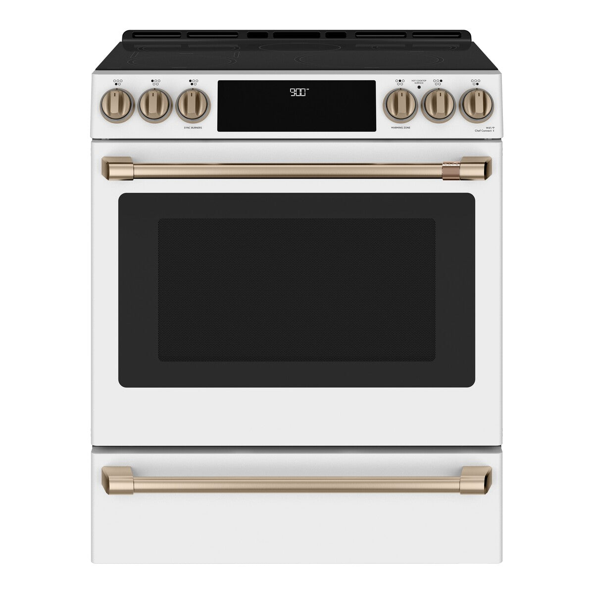 CAFÉ™ 30" Smart Slide-In, Front-Control, Induction and Convection Range with Warming Drawer