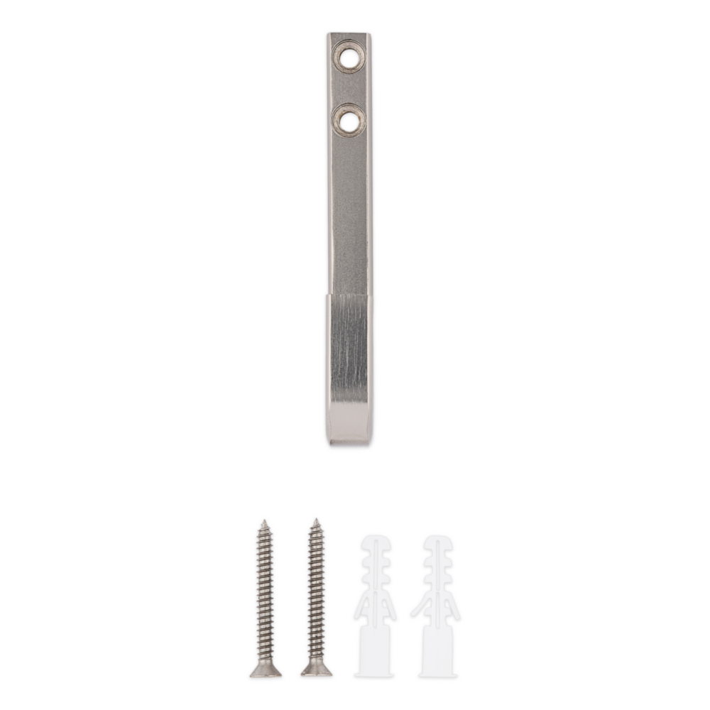 4-inch satin nickel zinc hook with reed detail and mounting hardware for closet organization under $50 collection