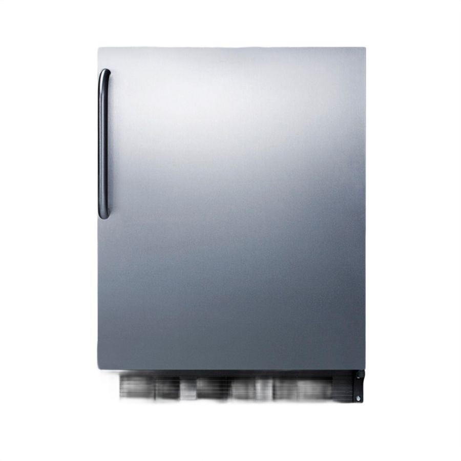 Built-in undercounter stainless steel refrigerator-freezer with ADA compliance for kitchen and appliance collections