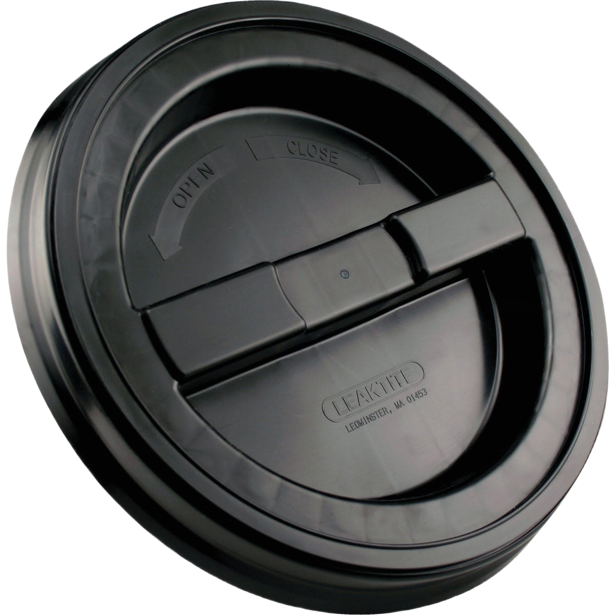 Black plastic screw top lid with spin-to-open handle for 3.5 to 5 gallon paint buckets in home improvement tools collection