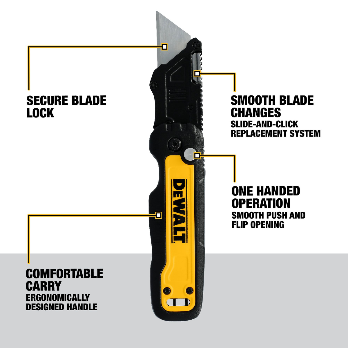 DEWALT Push and Flip Folding Utility Knife