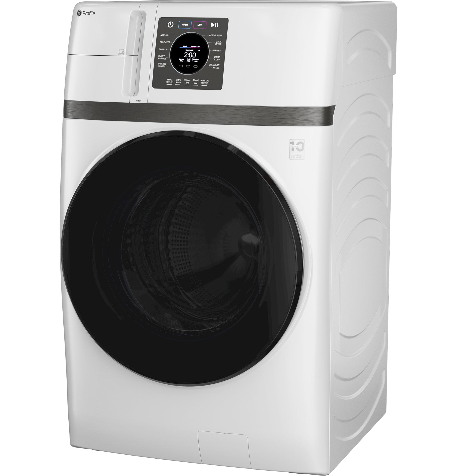 White front load washer dryer combo with digital control panel and ventless inverter heat pump technology from washer/dryer combos collection