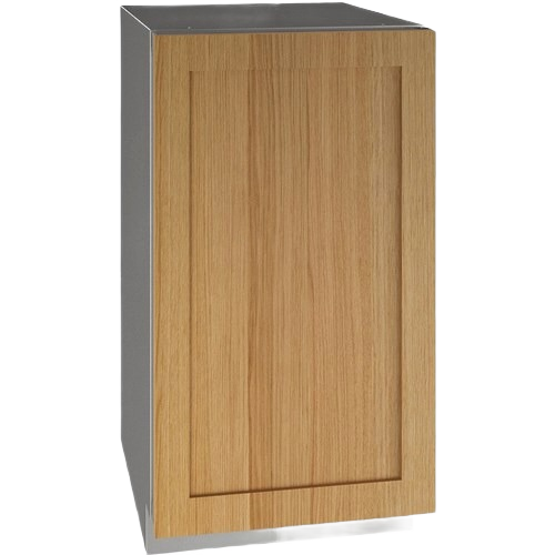 built-in undercounter wine refrigerator with wood panel front in kitchen and appliances collection