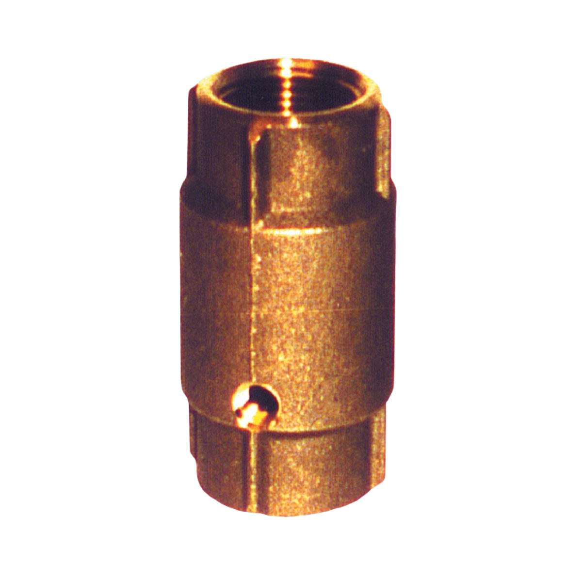 Brass double tapped valve with threaded connections for plumbing and home improvement applications