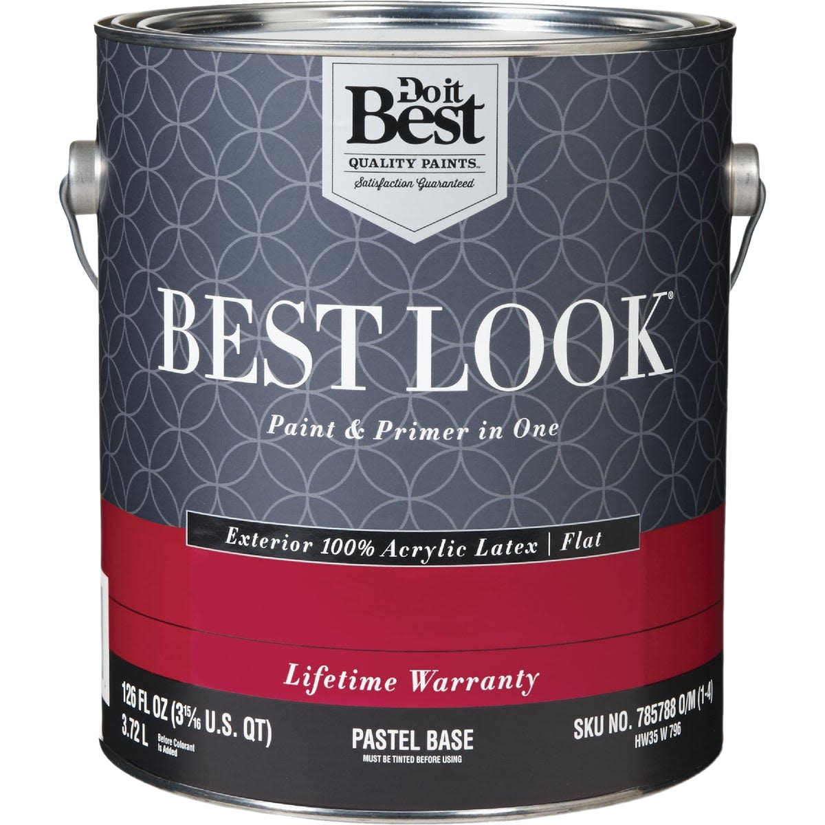 One gallon can of pastel base exterior acrylic latex paint with primer for home improvement projects under $50