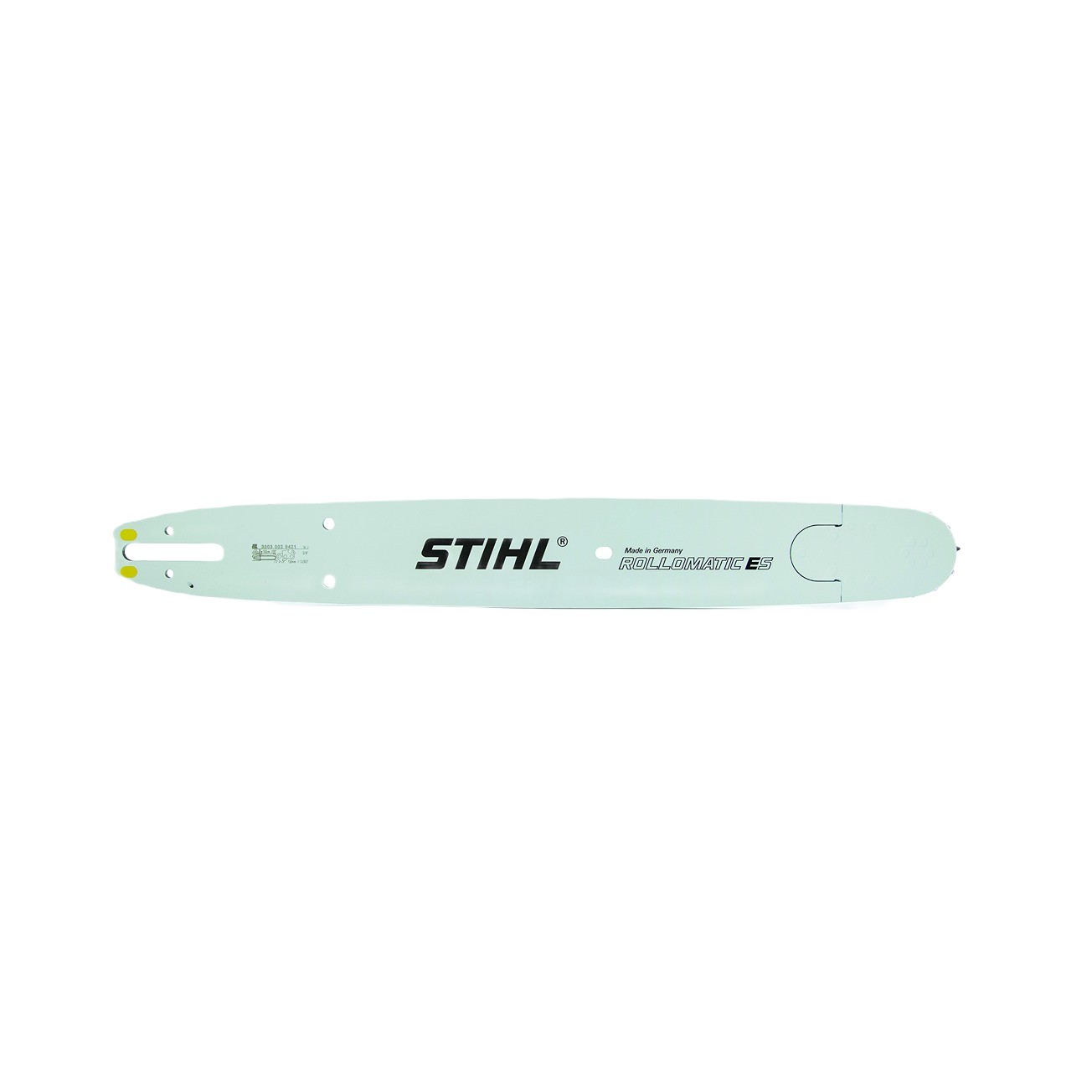 Light gray steel guide bar for chainsaws shown isolated, part of Parts & Lubricants under $100 collection.