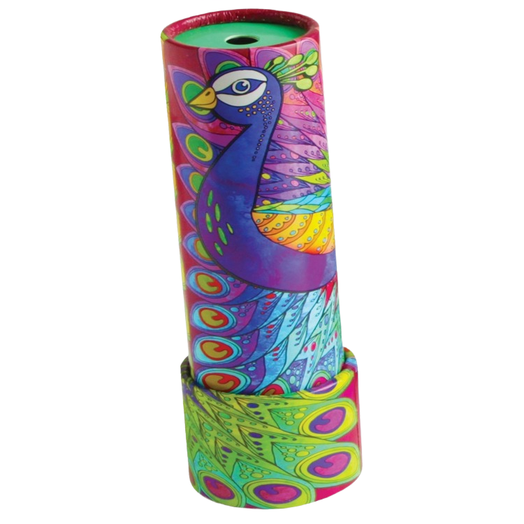 Colorful vibrant peacock kaleidoscope toy in bright hues for imaginative play from Toys & Games under $50 collection