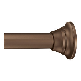 Old world bronze finished tension rod with decorative end cap for adjustable window treatment installation