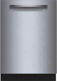 Sleek stainless steel dishwasher with anti-fingerprint finish and built-in handle in kitchen appliances collection
