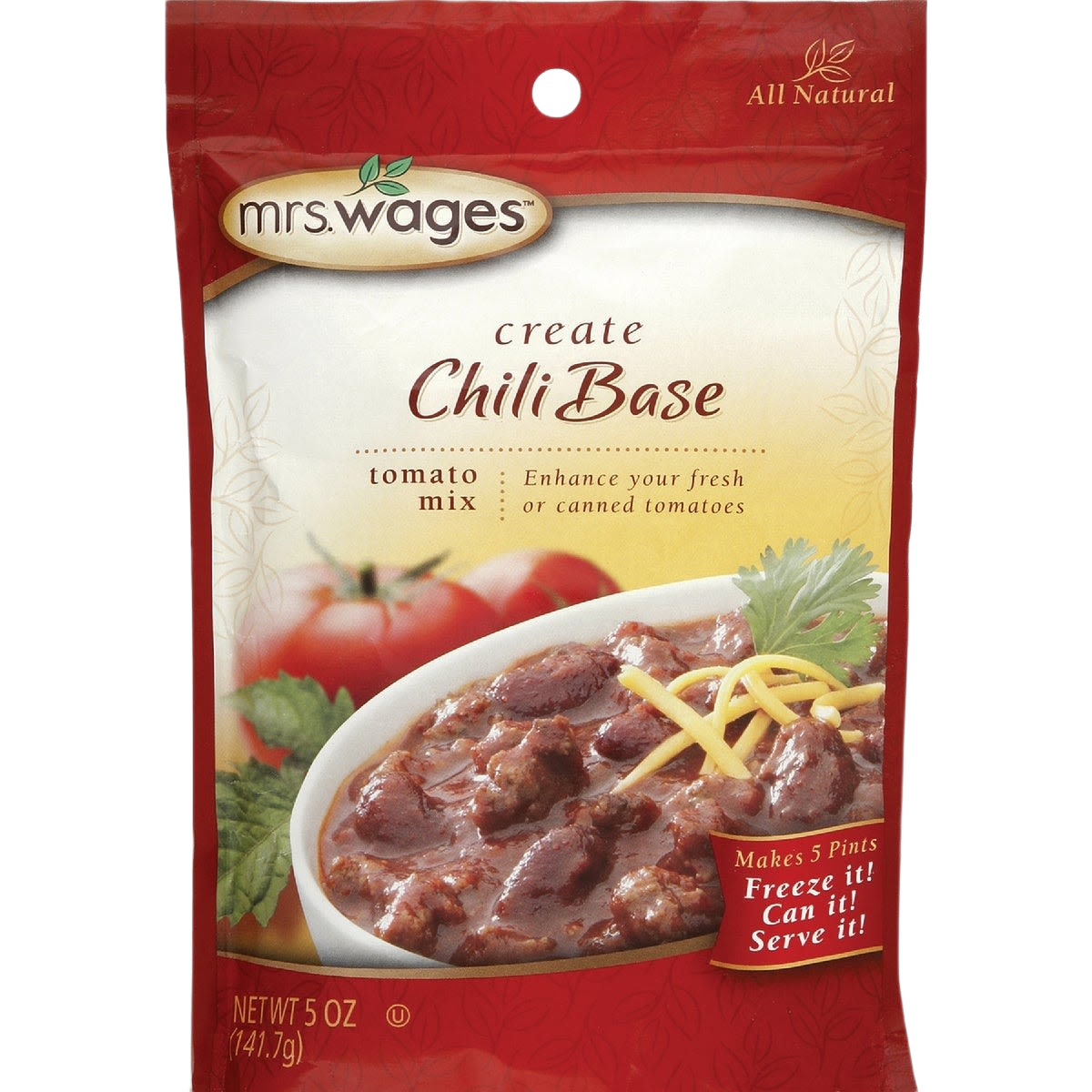 Packet of chili base tomato mix with chili in bowl and tomato background for cooking enhancement