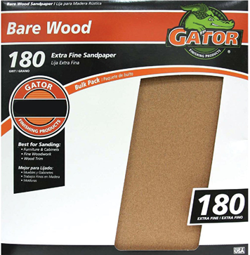 9 x 11 inch 180-grit extra fine sandpaper sheet for smooth finishing in home improvement and woodworking tasks