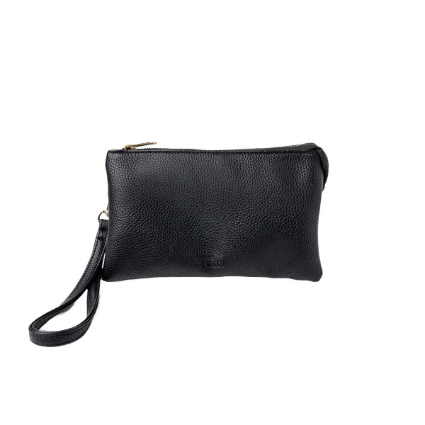 Black vegan leather convertible wallet crossbody with wristlet strap in Accessories and Bags & Wallets under $100 collection