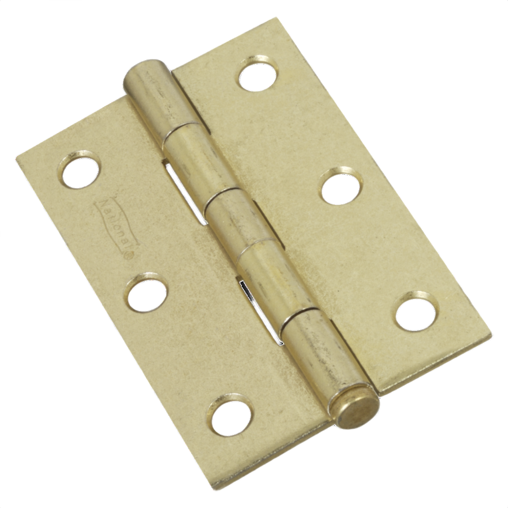 Brass loose-pin narrow hinge with six mounting holes for durable door hardware and home improvement projects under $50