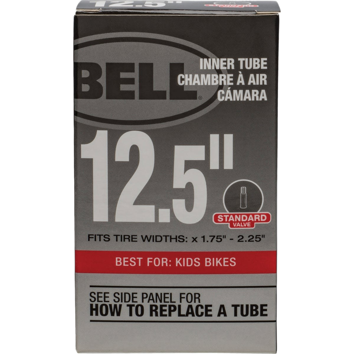 Boxed Bell 12.5-inch inner tube with standard valve, durable rubber for kids bikes, in Parts & Lubricants collection under $50