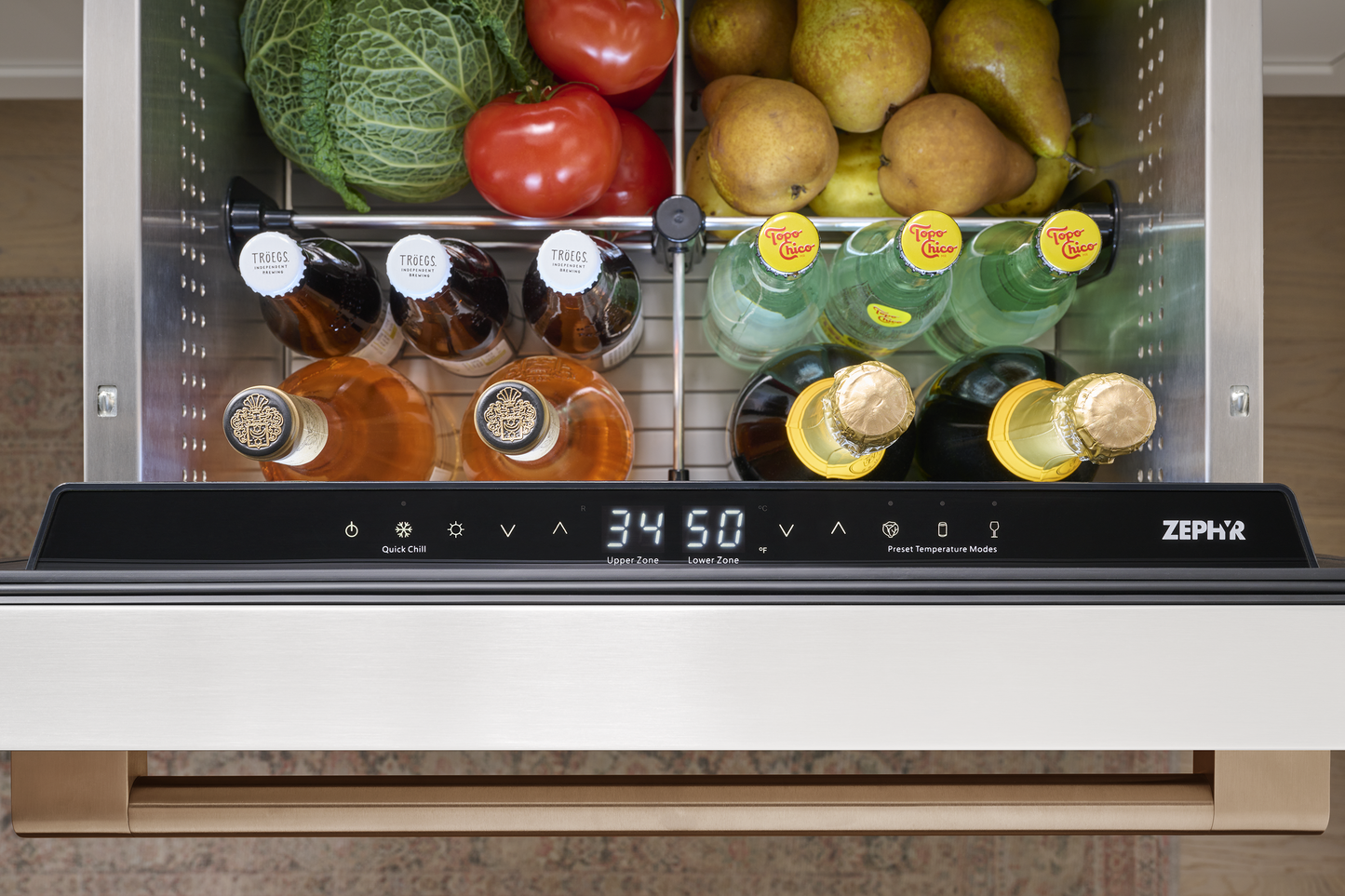 Refrigerator drawers, 24" panel ready, 2 zones