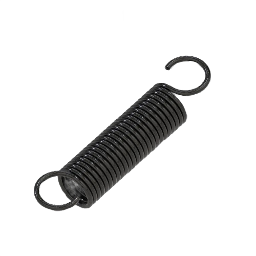 Black metal extension spring with hooked ends, designed for John Deere parts and home improvement tasks under $50