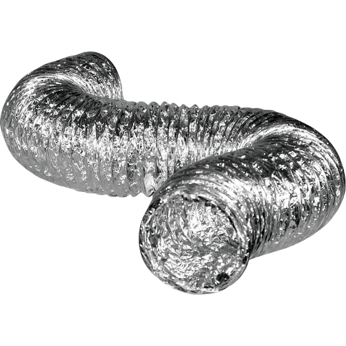 Flexible aluminum foil ducting tube for home improvement and ventilation projects, 6 inches diameter by 25 feet long