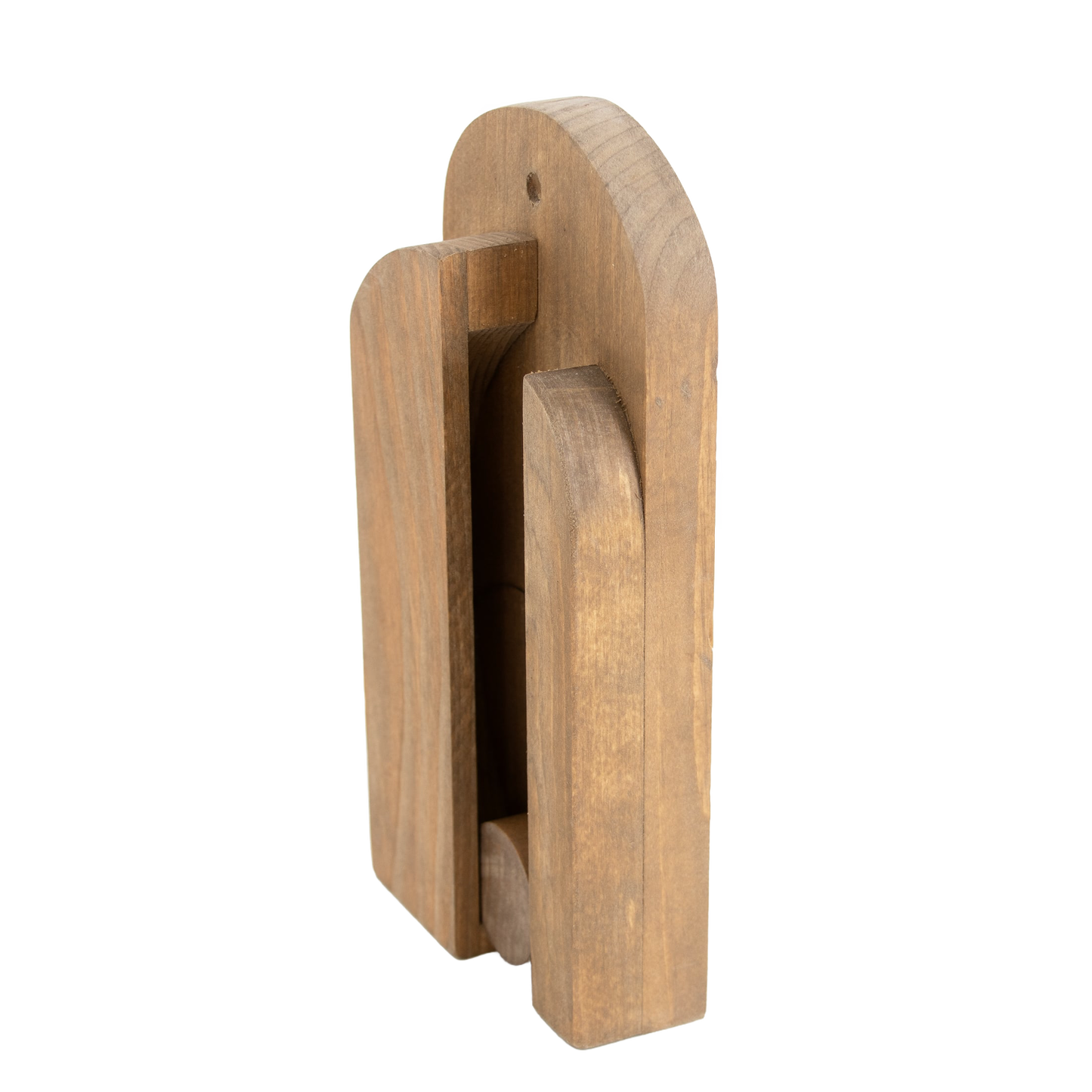 Natural wood wall-mounted broom holder with simple handcrafted design in Cleaning Tools and Home Improvement collections under $50