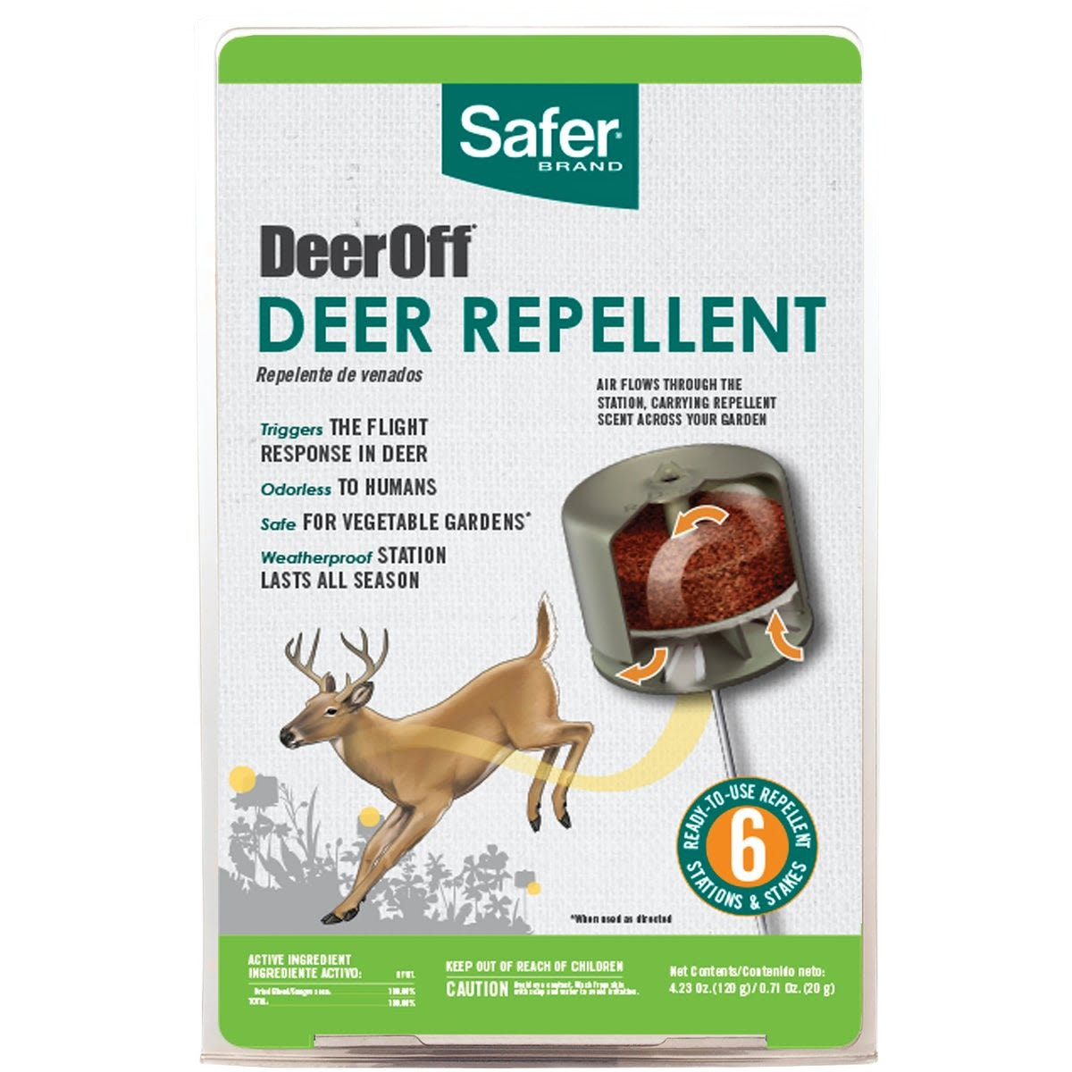 Weatherproof deer repellent station with granular scent to protect gardens in lawn and garden pest control collection under $50